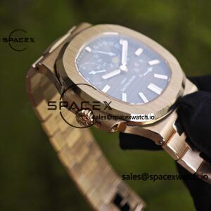 Patek Philippe Nautilus rose gold 5712R, 1:1 customized CNC18K pure gold case, 18K pure gold full-length bracelet. The best substitute for the dial pointer moon phase, ball top needle shaft, customized ACE240 integrated movement - Image 22