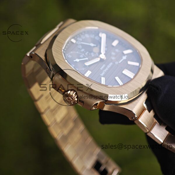 Patek Philippe Nautilus rose gold 5712R, 1:1 customized CNC18K pure gold case, 18K pure gold full-length bracelet. The best substitute for the dial pointer moon phase, ball top needle shaft, customized ACE240 integrated movement - Image 22