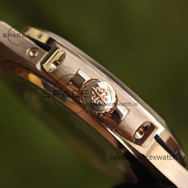Patek Philippe Nautilus rose gold 5712R, 1:1 customized CNC18K pure gold case, 18K pure gold full-length bracelet. The best substitute for the dial pointer moon phase, ball top needle shaft, customized ACE240 integrated movement - Image 23