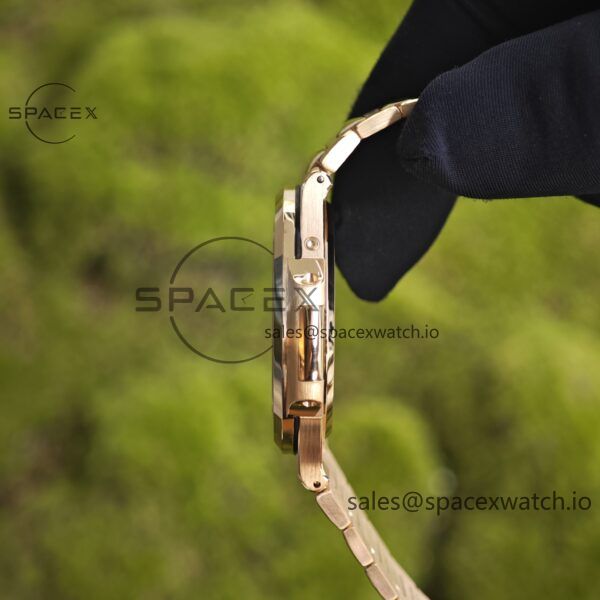 Patek Philippe Nautilus rose gold 5712R, 1:1 customized CNC18K pure gold case, 18K pure gold full-length bracelet. The best substitute for the dial pointer moon phase, ball top needle shaft, customized ACE240 integrated movement - Image 25