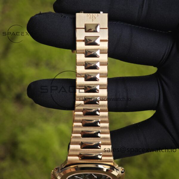 Patek Philippe Nautilus rose gold 5712R, 1:1 customized CNC18K pure gold case, 18K pure gold full-length bracelet. The best substitute for the dial pointer moon phase, ball top needle shaft, customized ACE240 integrated movement - Image 29