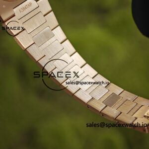 Patek Philippe Nautilus rose gold 5712R, 1:1 customized CNC18K pure gold case, 18K pure gold full-length bracelet. The best substitute for the dial pointer moon phase, ball top needle shaft, customized ACE240 integrated movement - Image 30