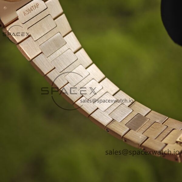 Patek Philippe Nautilus rose gold 5712R, 1:1 customized CNC18K pure gold case, 18K pure gold full-length bracelet. The best substitute for the dial pointer moon phase, ball top needle shaft, customized ACE240 integrated movement - Image 30