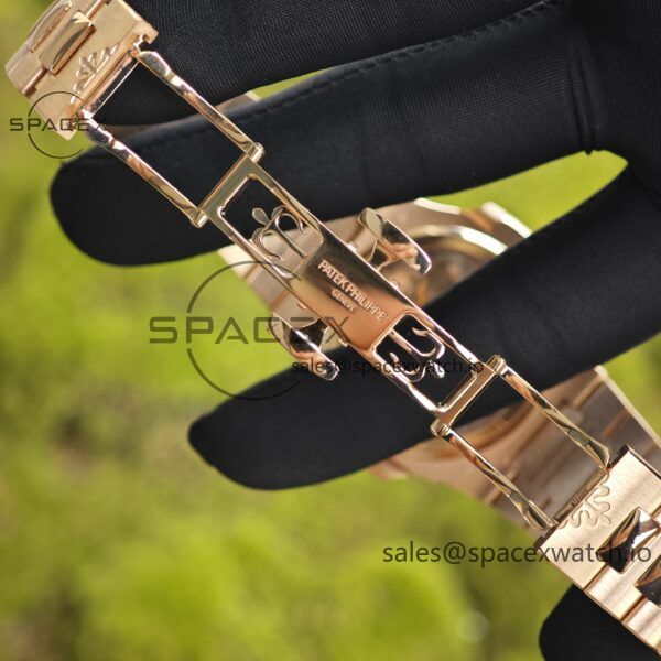 Patek Philippe Nautilus rose gold 5712R, 1:1 customized CNC18K pure gold case, 18K pure gold full-length bracelet. The best substitute for the dial pointer moon phase, ball top needle shaft, customized ACE240 integrated movement - Image 31