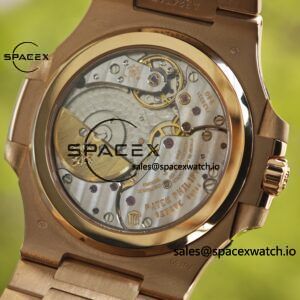 Patek Philippe Nautilus rose gold 5712R, 1:1 customized CNC18K pure gold case, 18K pure gold full-length bracelet. The best substitute for the dial pointer moon phase, ball top needle shaft, customized ACE240 integrated movement - Image 33