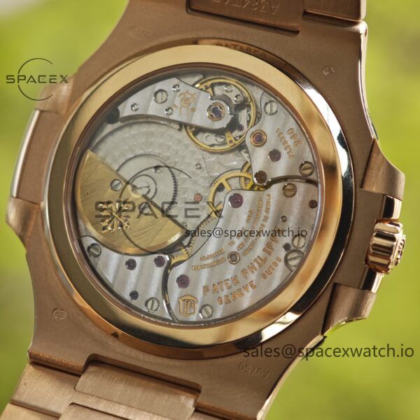 Patek Philippe Nautilus rose gold 5712R, 1:1 customized CNC18K pure gold case, 18K pure gold full-length bracelet. The best substitute for the dial pointer moon phase, ball top needle shaft, customized ACE240 integrated movement - Image 33
