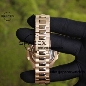 Patek Philippe Nautilus rose gold 5712R, 1:1 customized CNC18K pure gold case, 18K pure gold full-length bracelet. The best substitute for the dial pointer moon phase, ball top needle shaft, customized ACE240 integrated movement - Image 35