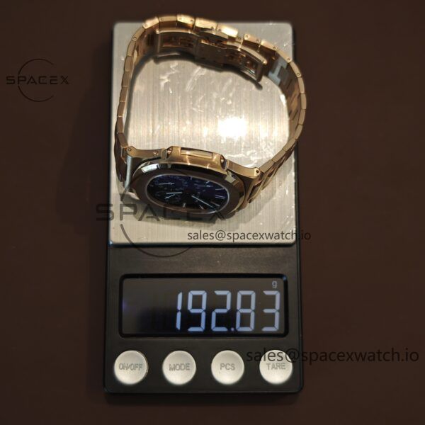 Patek Philippe Nautilus rose gold 5712R, 1:1 customized CNC18K pure gold case, 18K pure gold full-length bracelet. The best substitute for the dial pointer moon phase, ball top needle shaft, customized ACE240 integrated movement - Image 36