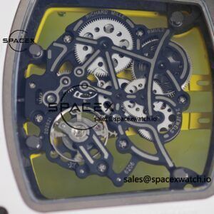 Customized Richard Mill 61-01 green track, CNC1:1 customized white ceramic case, genuine Parmigiani movement (appearance and function identical to the genuine), white natural rubber strap, titanium buckle - Image 14