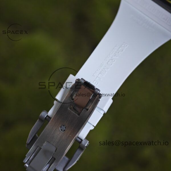 Customized Richard Mill 61-01 green track, CNC1:1 customized white ceramic case, genuine Parmigiani movement (appearance and function identical to the genuine), white natural rubber strap, titanium buckle - Image 18