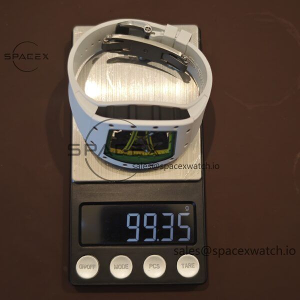 Customized Richard Mill 61-01 green track, CNC1:1 customized white ceramic case, genuine Parmigiani movement (appearance and function identical to the genuine), white natural rubber strap, titanium buckle - Image 19