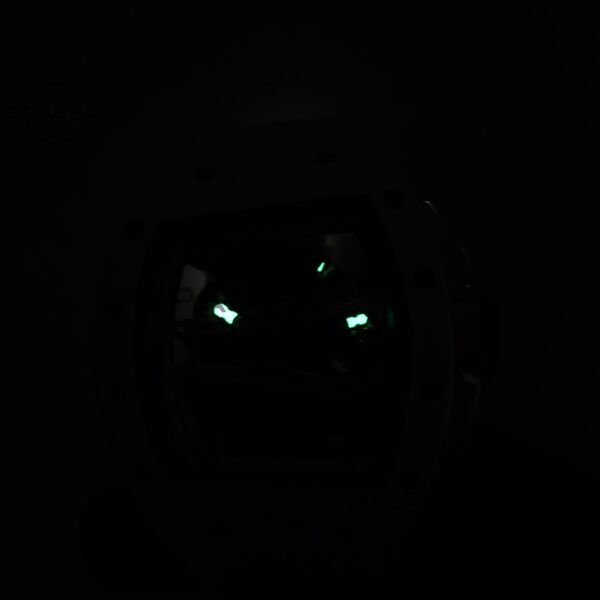 Customized Richard Mill 61-01 green track, CNC1:1 customized white ceramic case, genuine Parmigiani movement (appearance and function identical to the genuine), white natural rubber strap, titanium buckle - Image 20