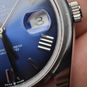 Rolex Day Date 228239 Blue Roman numeral dial, GM weighted case, THB strap, dial correction, hands polished twice, total weight 196g, 3255 integrated movement - Image 6