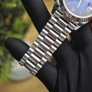 Rolex Day Date 228239 Blue Roman numeral dial, GM weighted case, THB strap, dial correction, hands polished twice, total weight 196g, 3255 integrated movement - Image 14