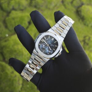 (Top customization) Patek Philippe Nautilus 5712A, original genuine two needle 240 improved, customized for the best effect, replacing gradient blue dial, substitute hands, best replacement moon phase, and ball top needle shaft. German craftsmanship 1:1 customized case and strap, after secondary polishing and grinding, - Image 4