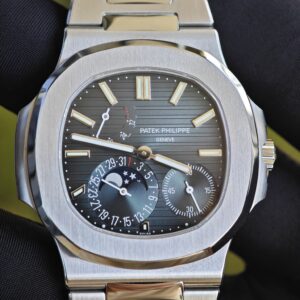 (Top customization) Patek Philippe Nautilus 5712A, original genuine two needle 240 improved, customized for the best effect, replacing gradient blue dial, substitute hands, best replacement moon phase, and ball top needle shaft. German craftsmanship 1:1 customized case and strap, after secondary polishing and grinding, - Image 8