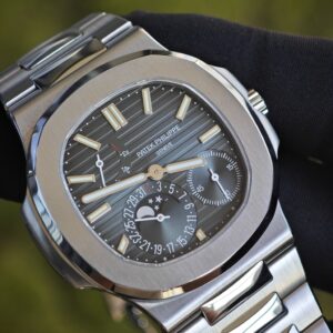 (Top customization) Patek Philippe Nautilus 5712A, original genuine two needle 240 improved, customized for the best effect, replacing gradient blue dial, substitute hands, best replacement moon phase, and ball top needle shaft. German craftsmanship 1:1 customized case and strap, after secondary polishing and grinding, - Image 9
