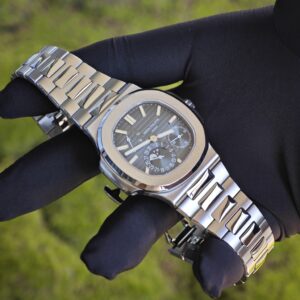 (Top customization) Patek Philippe Nautilus 5712A, original genuine two needle 240 improved, customized for the best effect, replacing gradient blue dial, substitute hands, best replacement moon phase, and ball top needle shaft. German craftsmanship 1:1 customized case and strap, after secondary polishing and grinding, - Image 12