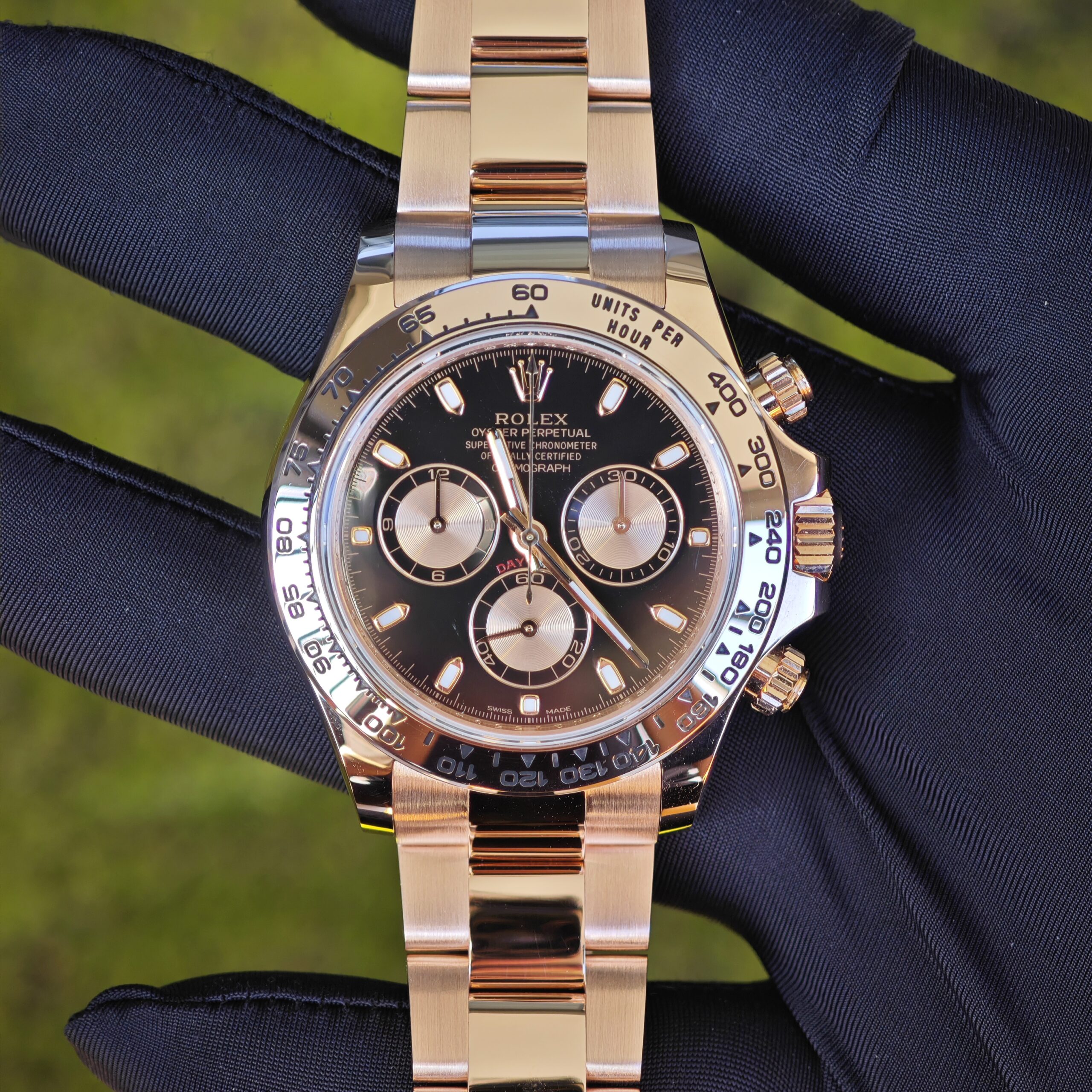 IMG 20250828 165426 Rolex Daytona 116505 rose gold, German CNC customized 18K pure gold case and strap, modified with original genuine dial, hands, mirror, and bezel. Dandong 4130 Movement - Image 1