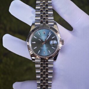 41mm Rolex DateJust m126300 green dial, customized and modified genuine watch accessories, dial, hands, mirror, crown four piece set. Dandong 3235 integrated movement, 904L steel strap - Image 5