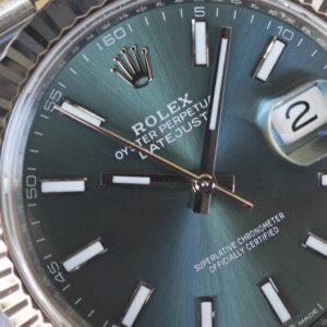 41mm Rolex DateJust m126300 green dial, customized and modified genuine watch accessories, dial, hands, mirror, crown four piece set. Dandong 3235 integrated movement, 904L steel strap - Image 12