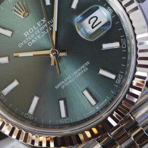 41mm Rolex DateJust m126300 green dial, customized and modified genuine watch accessories, dial, hands, mirror, crown four piece set. Dandong 3235 integrated movement, 904L steel strap - Image 13