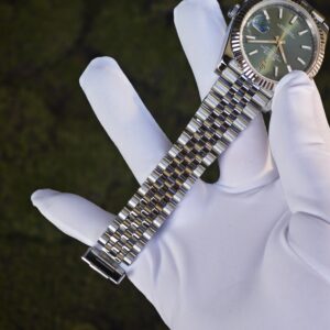 41mm Rolex DateJust m126300 green dial, customized and modified genuine watch accessories, dial, hands, mirror, crown four piece set. Dandong 3235 integrated movement, 904L steel strap - Image 21