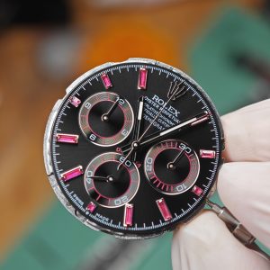 Rolex Daytona VIP watch model 126599TRU 1:1CNC customized case, strap, buckle, customized best dial, and hands. Handmade inlaid natural ruby outer ring, Dandong 4130 movement - Image 3