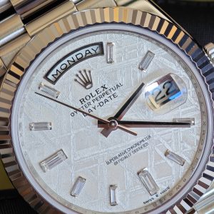 Rolex Day Date 228239 meteorite dial, weighted case, strap, electroplated 18K white gold craftsmanship, dial correction, solid needle shaft, 3255 integrated movement - Image 11