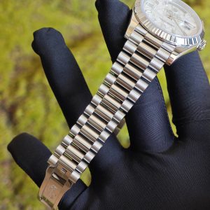 Rolex Day Date 228239 meteorite dial, weighted case, strap, electroplated 18K white gold craftsmanship, dial correction, solid needle shaft, 3255 integrated movement - Image 18