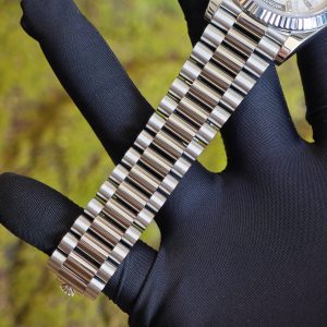 Rolex Day Date 228239 meteorite dial, weighted case, strap, electroplated 18K white gold craftsmanship, dial correction, solid needle shaft, 3255 integrated movement - Image 19