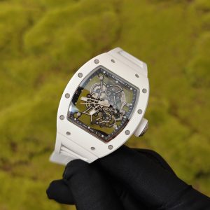 Richard Mille RM-055 white ceramic, ZF case, Vaucher RMUL2 super movement, natural white rubber strap, titanium buckle - Image 4