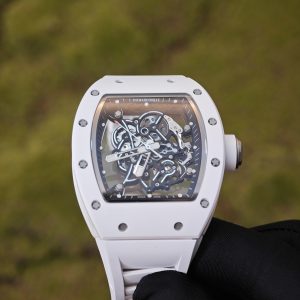 Richard Mille RM-055 white ceramic, ZF case, Vaucher RMUL2 super movement, natural white rubber strap, titanium buckle - Image 11
