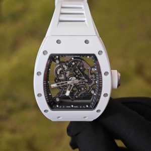 Richard Mille RM-055 white ceramic, ZF case, Vaucher RMUL2 super movement, natural white rubber strap, titanium buckle - Image 12