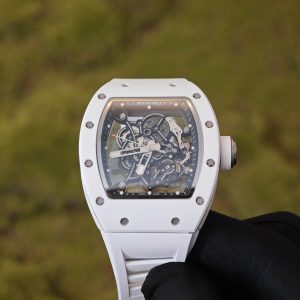 Richard Mille RM-055 white ceramic, ZF case, Vaucher RMUL2 super movement, natural white rubber strap, titanium buckle - Image 13