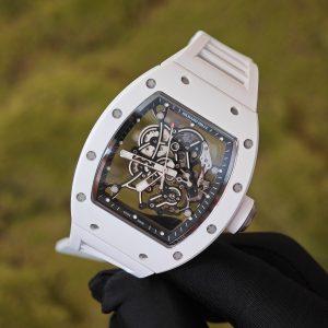 Richard Mille RM-055 white ceramic, ZF case, Vaucher RMUL2 super movement, natural white rubber strap, titanium buckle - Image 10