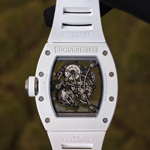 Richard Mille RM-055 white ceramic, ZF case, Vaucher RMUL2 super movement, natural white rubber strap, titanium buckle - Image 17