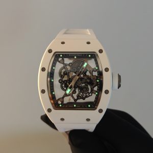 Richard Mille RM-055 white ceramic, ZF case, Vaucher RMUL2 super movement, natural white rubber strap, titanium buckle - Image 24