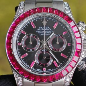 Rolex Daytona VIP watch model 126599TRU 1:1CNC customized case, strap, buckle, customized best dial, and hands. Handmade inlaid natural ruby outer ring, Dandong 4130 movement - Image 20