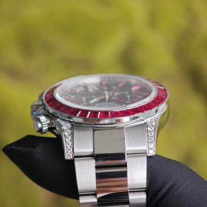 Rolex Daytona VIP watch model 126599TRU 1:1CNC customized case, strap, buckle, customized best dial, and hands. Handmade inlaid natural ruby outer ring, Dandong 4130 movement - Image 30