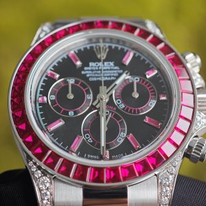 Rolex Daytona VIP watch model 126599TRU 1:1CNC customized case, strap, buckle, customized best dial, and hands. Handmade inlaid natural ruby outer ring, Dandong 4130 movement - Image 21