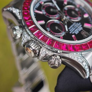 Rolex Daytona VIP watch model 126599TRU 1:1CNC customized case, strap, buckle, customized best dial, and hands. Handmade inlaid natural ruby outer ring, Dandong 4130 movement - Image 24