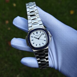 (Top Customization) Patek Philippe 5711/111P, original data 1:1 customized case and strap, hand inlaid sapphire outer ring, customized best substitute for dial, pointer, calendar, and ACE324 integrated movement - Image 3