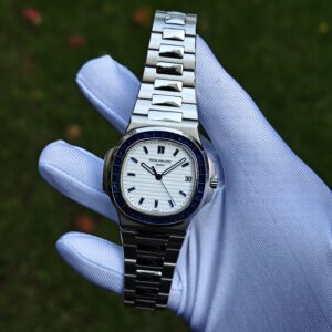 (Top Customization) Patek Philippe 5711/111P, original data 1:1 customized case and strap, hand inlaid sapphire outer ring, customized best substitute for dial, pointer, calendar, and ACE324 integrated movement - Image 4