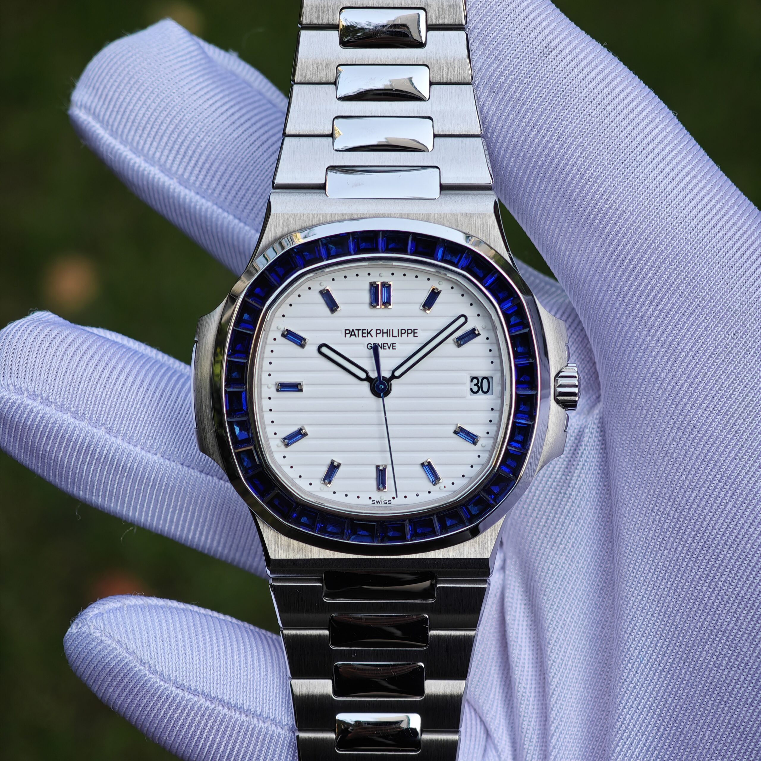 IMG 20241129 162252 (Top Customization) Patek Philippe 5711/111P, original data 1:1 customized case and strap, hand inlaid sapphire outer ring, customized best substitute for dial, pointer, calendar, and ACE324 integrated movement - Image 1