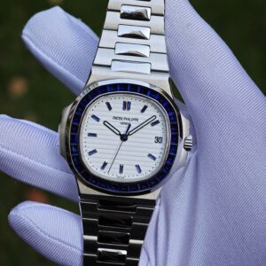 (Top Customization) Patek Philippe 5711/111P, original data 1:1 customized case and strap, hand inlaid sapphire outer ring, customized best substitute for dial, pointer, calendar, and ACE324 integrated movement - Image 7