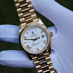 36mm Rolex Day Date m 128238 white Roman numerals, German technology 1:1 customized 18K pure gold case and strap, customized best alternative dial, pointer calendar, Swiss imported ETA2836 movement, high standard assembly process - Image 6