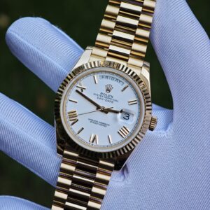 36mm Rolex Day Date m 128238 white Roman numerals, German technology 1:1 customized 18K pure gold case and strap, customized best alternative dial, pointer calendar, Swiss imported ETA2836 movement, high standard assembly process - Image 7