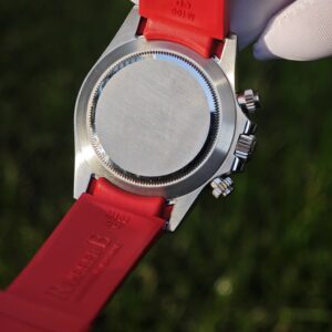 Rolex Daytona 116500 Panda, custom imported dial, hands, and ceramic bezel. The case has undergone secondary polishing, paired with a red fluororubber strap and equipped with a Dandong 4130 integrated movement - Image 13