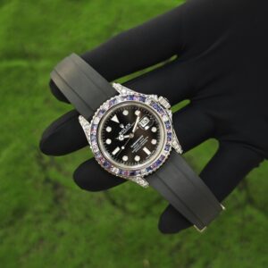Rolex Yacht Master Series 40mm 126679SABR, electroplated 18K white gold case and clasp. The best enamel substitute for customized representative plates, with customized pointers (solid needle shafts) and hand inlaid genuine gemstone outer rings. Equipped with Dandong 3235 movement - Image 3
